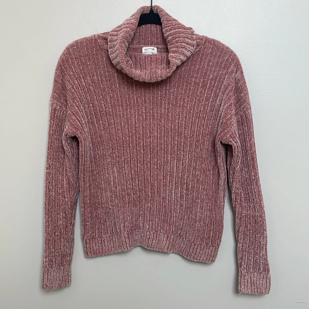 Hippie Rose Cowl Neck Sweater Pink Size S - Picture 1 of 6